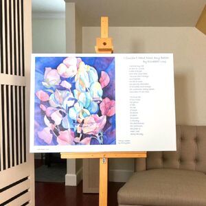 Shirley Jeane “Betsy’s Garden” 2001 Floral Watercolor Print Poem Elizabeth Long